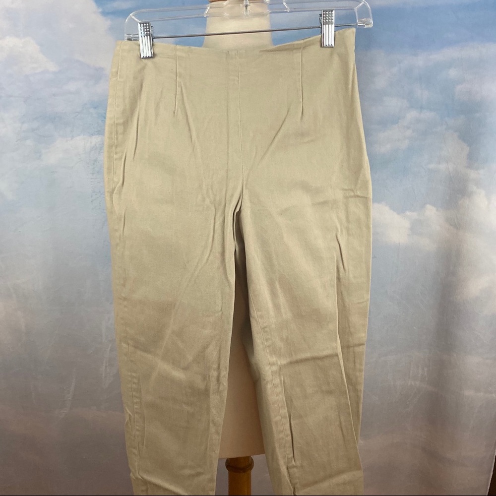 Vintage 90s Talbots High Waisted Tan Side Zip Dress Pants Size 6P